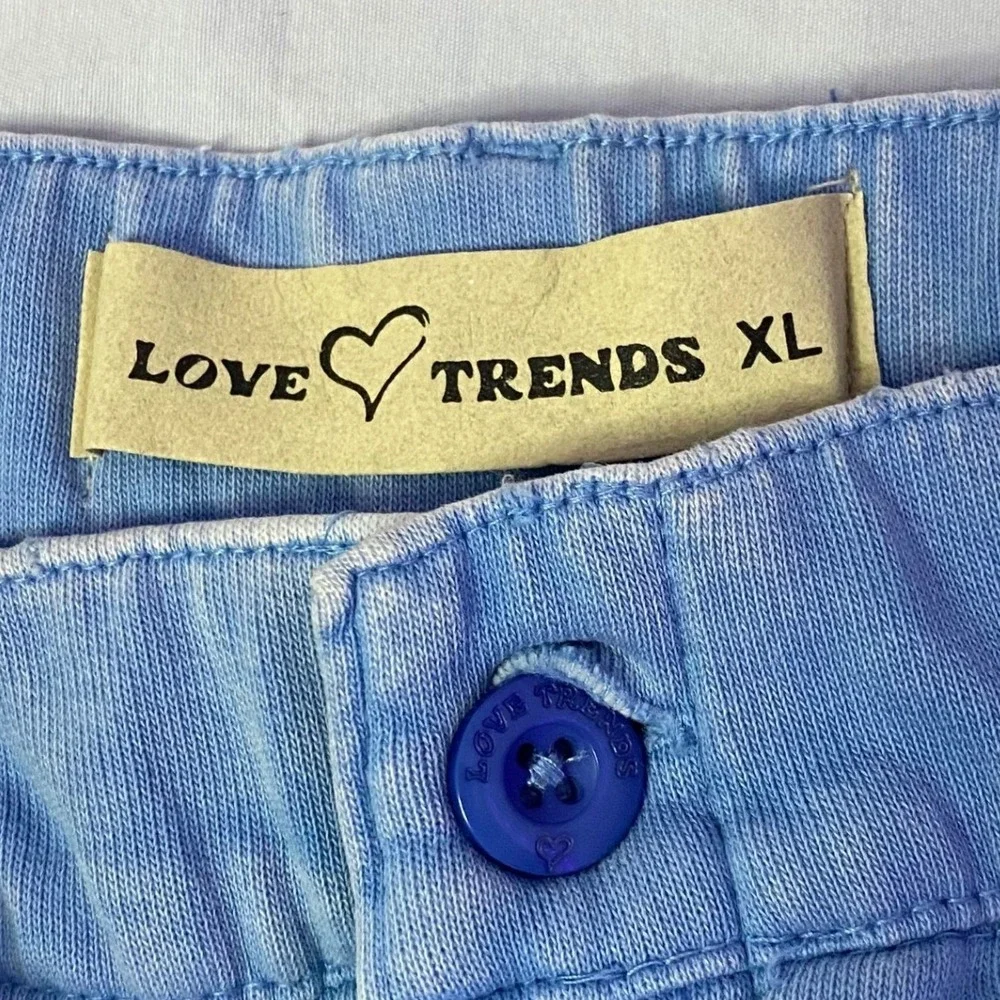 Love Trends Womens Blue Cotton‎ French Terry Skort Sustainable Size XL
